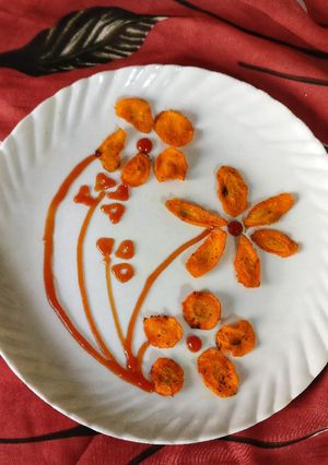 A picture of Baked carrot chips.