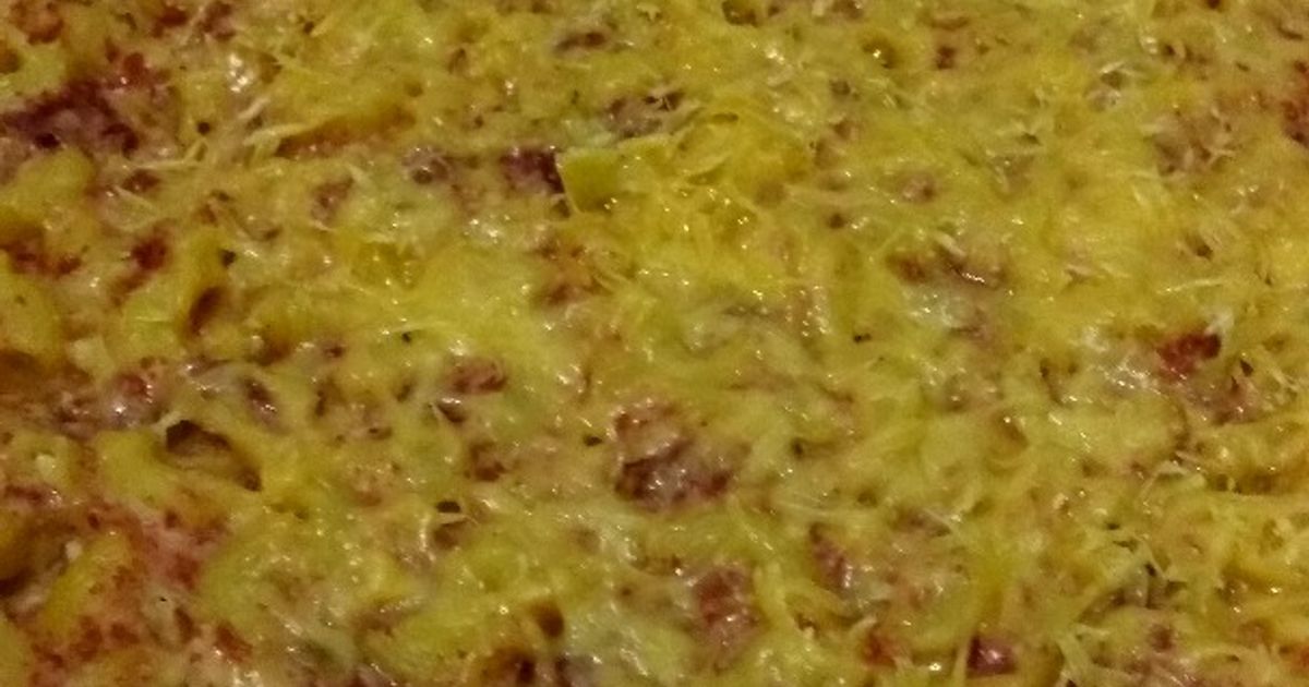 Macaroni schotel corned edam cheese menu buka puasa HALAL