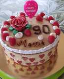 Csokis vaníliás puncsos torta málnával és marcipánnal #gluténmentes#tejmentes