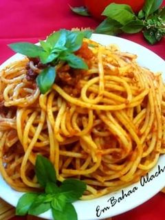 صورة لوصفة معكرونة سباغيتي