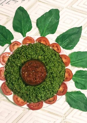 A picture of Palak / Spinach Rice.