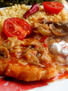Gombás karajszeletek recept fotója