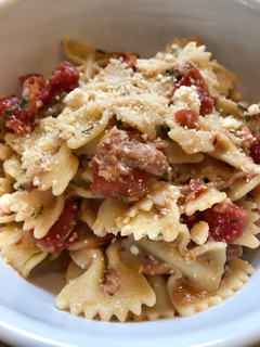 A picture of Tuna and Fire Roasted Tomato Pasta.