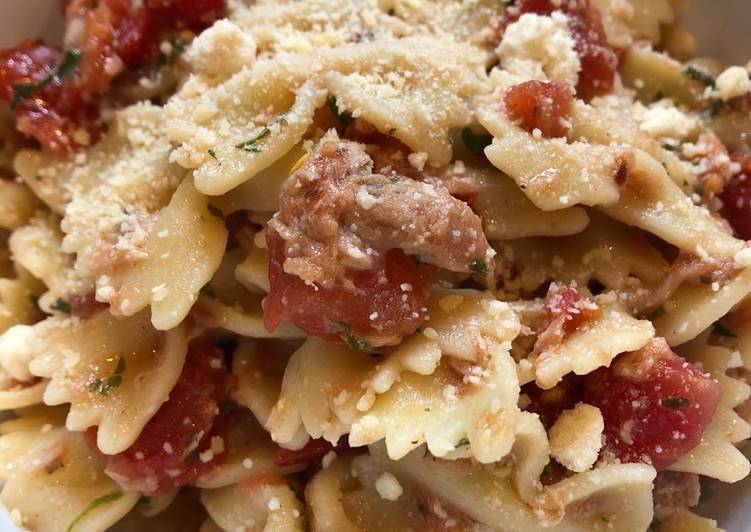 Recipe of Any-night-of-the-week Tuna and Fire Roasted Tomato Pasta