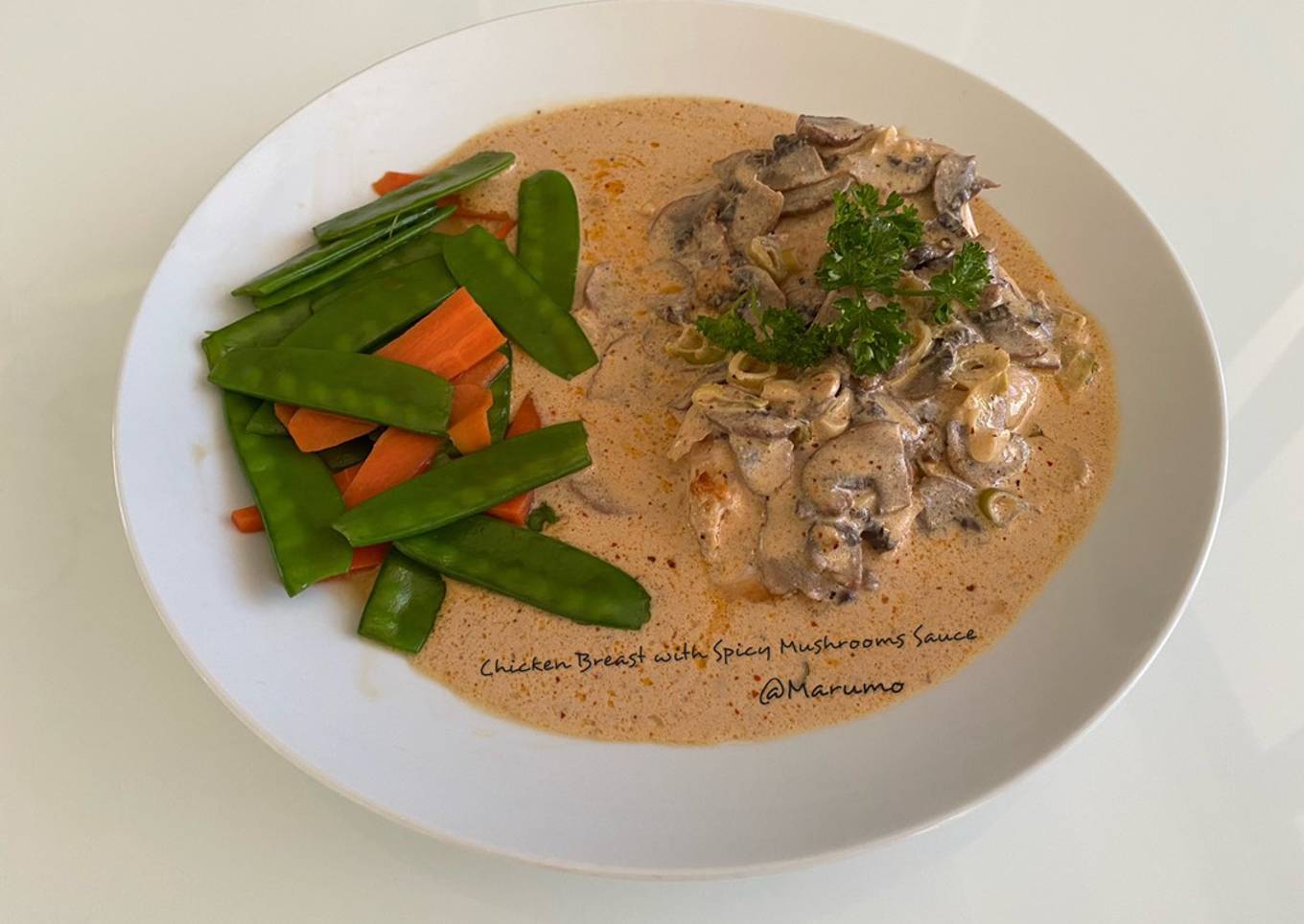 Chicken Breast with Spicy Mushrooms Sauce