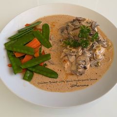A picture of Chicken Breast with Spicy Mushrooms Sauce.