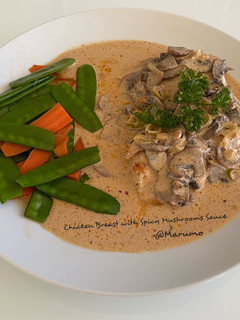 A picture of Chicken Breast with Spicy Mushrooms Sauce.