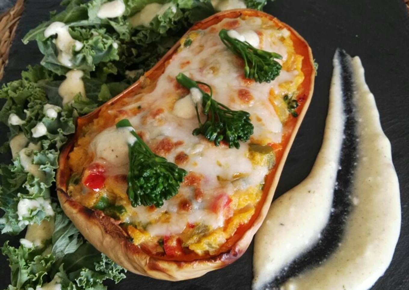 Calabaza rellena al horno