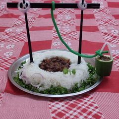 A picture of Rajma Curry with Rice.