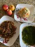 Three-Dish Rice Meal
