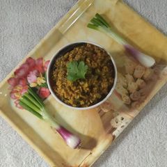 A picture of Moong daal with spring onions.