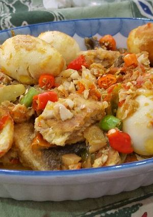 Foto resep Telur masak bawal pedas