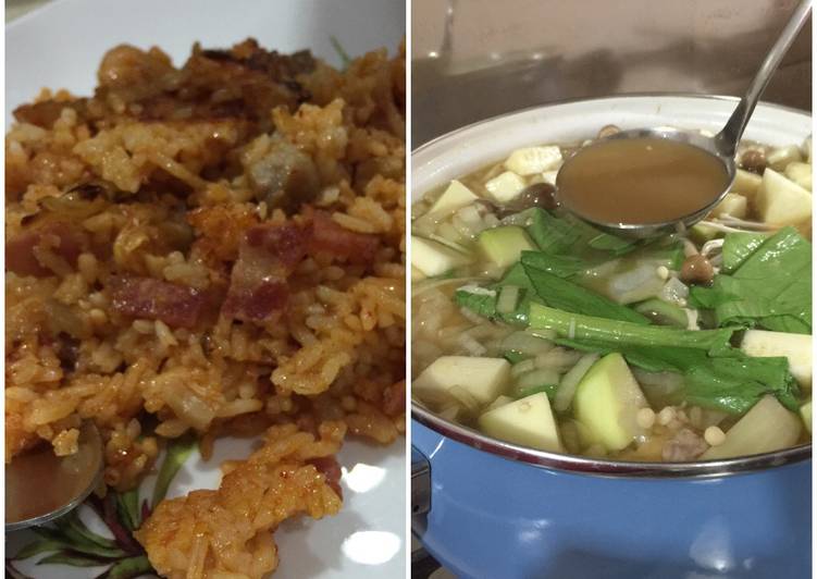 Kimchi fried rice & a warm bean paste soup