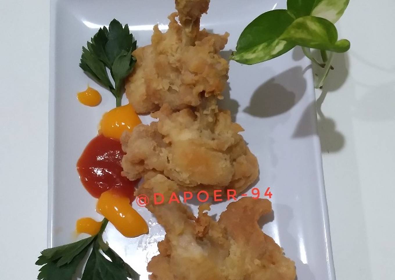 167. Sayap ayam goreng bentuk jamur=Mushrum fried chiken