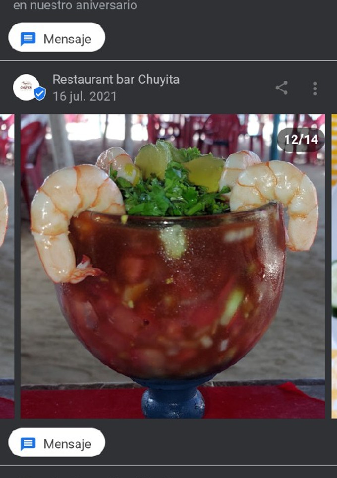 Una foto de Cóctel de camarones frío
