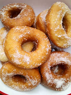 A picture of Soft and fluffy doughnuts.