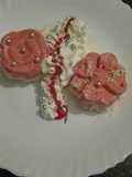 Pastelitos de mus de queso y mus de fresas naturales