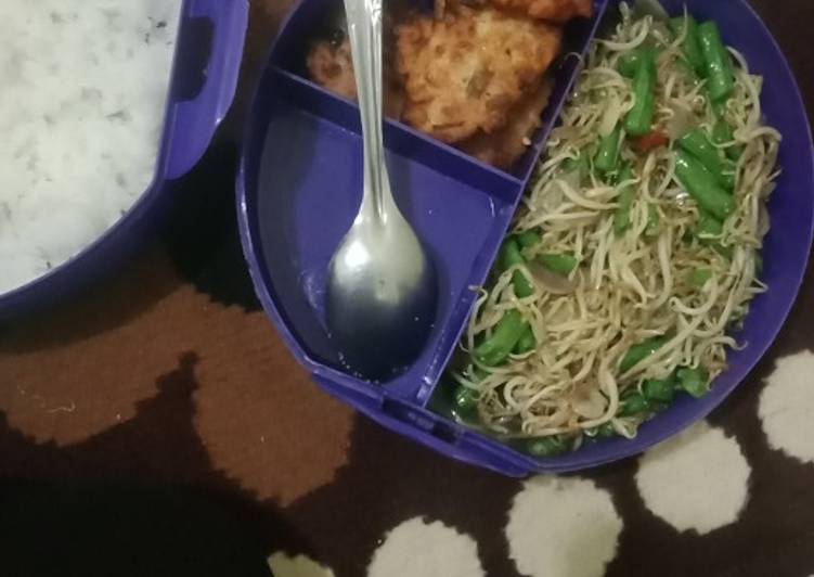 Bahan memasak 8. tumis toge + kacang panjang dan ampal jagung yang Sempurna
