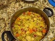 A picture of vegetable barley soup