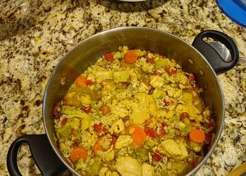 Easiest Way to Make Yummy Spicy ChickenVegetable and Barley soup