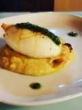 Seppia ripiena Tarassaco e Pomodorini con salsa alla Rucola