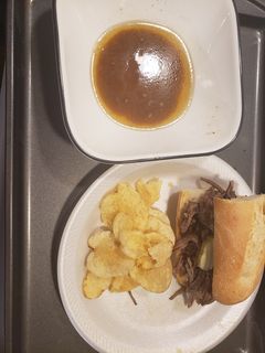 A picture of Easy Peasy French Dip Sandwiches in the Crockpot.