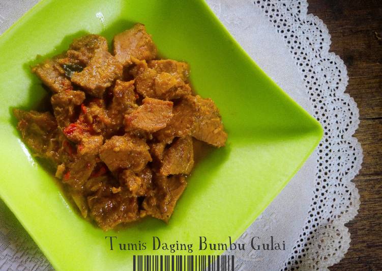 Resep Tumis Daging Bumbu Gulai, Enak Banget