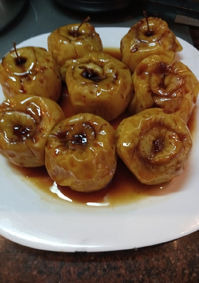 Una foto de Manzanas asadas al microondas