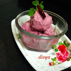 A picture of Hung curd beetroot ice-cream.