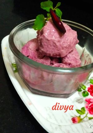 A picture of Hung curd beetroot ice-cream.