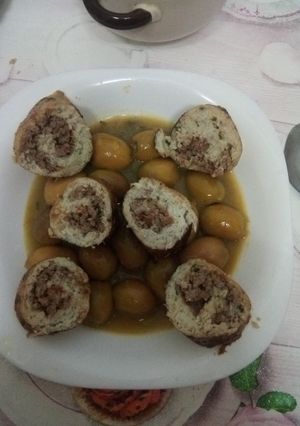 صورة لوصفة طاجين الزيتون برولي دجاج بحشوة لحم المفروم
