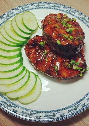 Hình của món Cá thu chiên sốt chua ngọt.