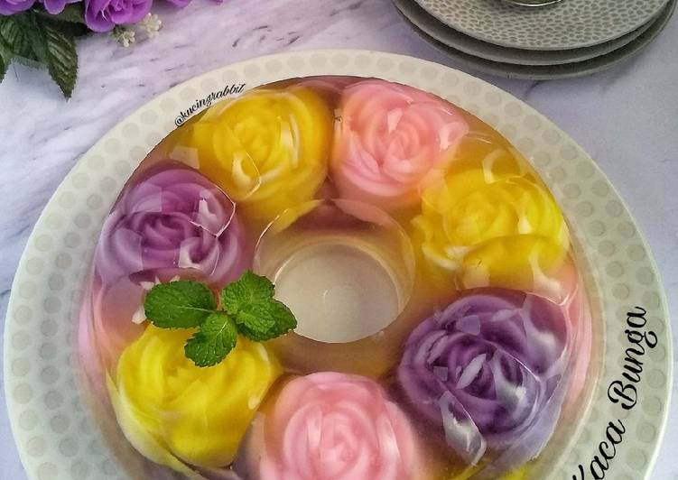 Resep masakan (2.21) Puding Kaca Bunga | Bahan Membuat (2.21) Puding Kaca Bunga Yang Mudah Dan Praktis