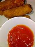 Potato croquettes with ketchup