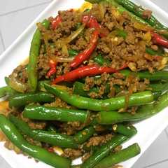 A picture of Tumis Buncis Daging Cincang.
