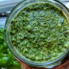 A picture of My Spring Greens & Chilli Chutney.