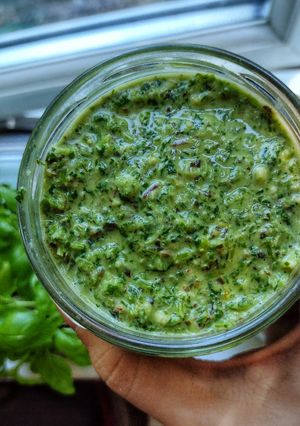 A picture of My Spring Greens & Chilli Chutney.