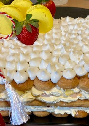 O poză a rețetei Tiramisu cu fructe 🍓🍊.