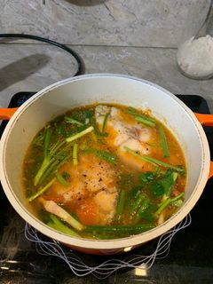 Hình của món Cá Chẽm Nấu Ngót.