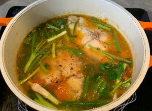 Hình của món Cá Chẽm Nấu Ngót.