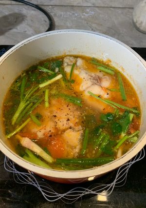 Hình của món Cá Chẽm Nấu Ngót.