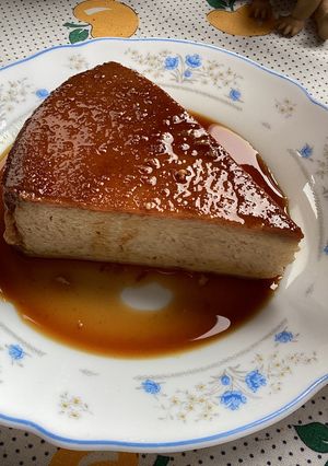 Una foto de Flan de banana (cambur, plátano)