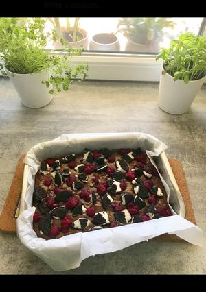 Oreós-málnás brownie recept fotója