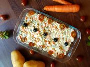 Una foto de ensaladilla de marisco