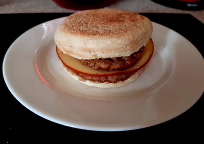 My Sausage & Jalapeno Cheese Slice on a Toasted Muffin. 😏