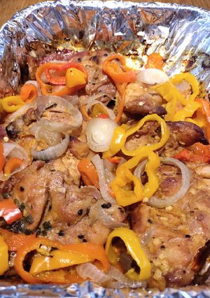 A picture of Oven Cooked Chicken Thighs (removed the bone).