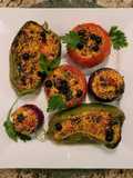 Vegetais recheados com farofa de cuscuz
