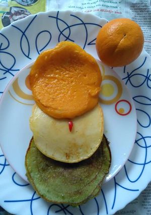 ট্রাই কালার প‍্যান কেক রেসিপির প্রধান ছবি
