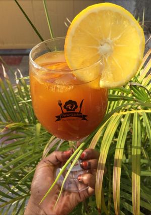 A picture of Orange tamarind juice.
