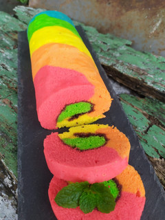 Foto resep Rainbow steam roll cake
